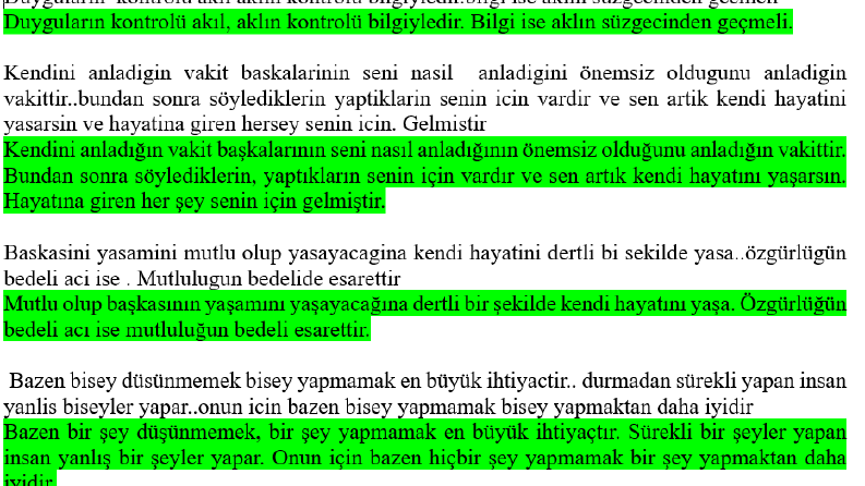 Felsefe yaklaşımlı deneme kitabının bir bölümü