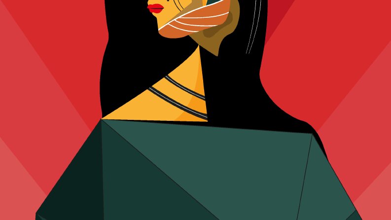 Geometrik şekiller ile sanat çalışması