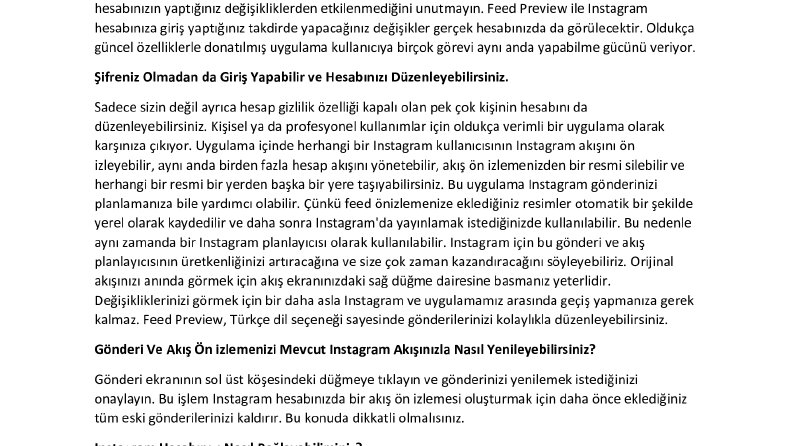 Feed Preview-İnceleme Yazısı