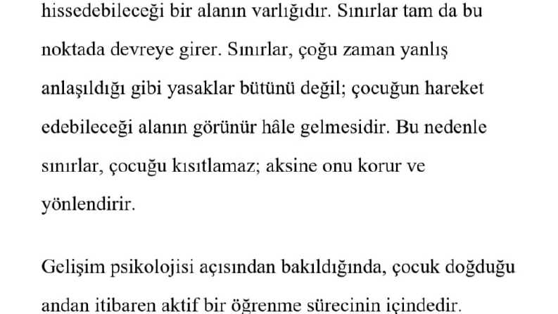 Çocuk Gelişiminde Sınırların Önemi Üzerine Yazı