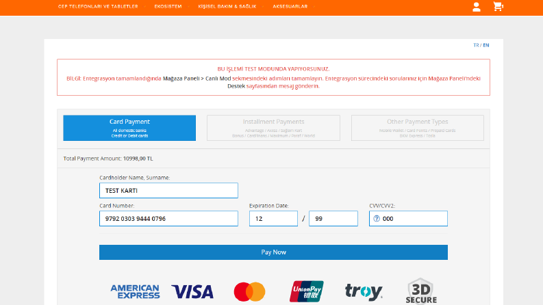E-ticaret sitesi için PAYTR Entegrasyonu