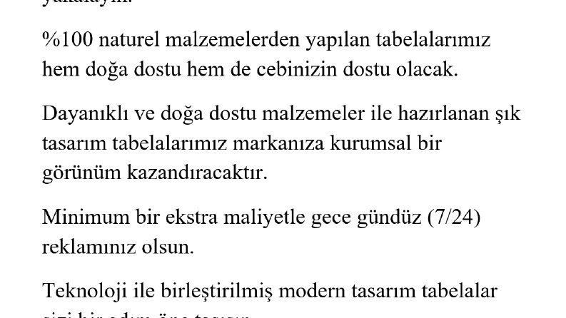 Reklam yazısı