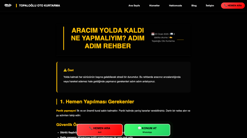 Site Revizyonu (Topaloglu Oto Kurtarma )