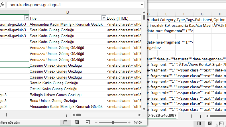 CSV uzantılı dosyanın Excel .xlsx formatına çevrilmesi