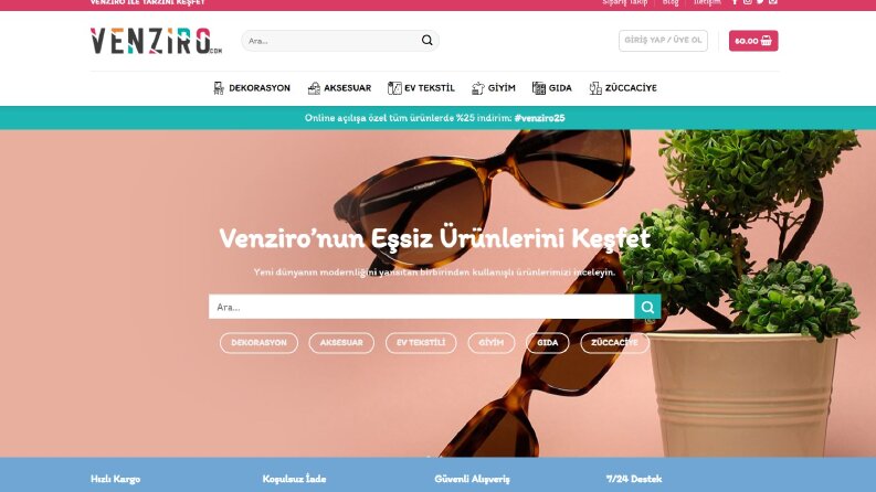 VENZİRO - Kreatif E-Ticaret Site Tasarımı