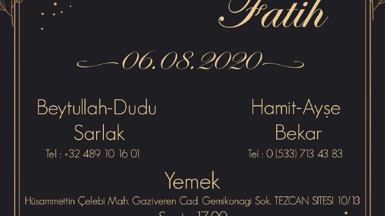 Nişan davetiyesi