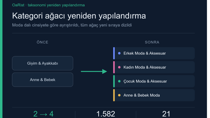 Kategori Ağacı Yeniden Yapılandırma ve Cinsiyet Ayrımı