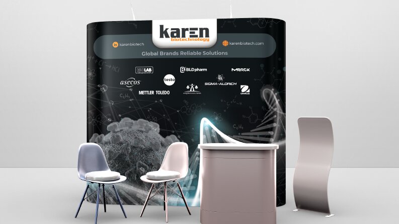 Karen Biotechnology için hazırlanan stand Tasarımı
