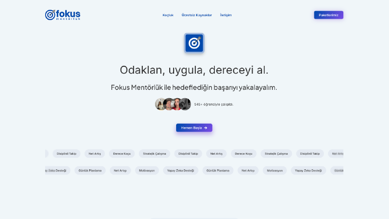 Eğitim Mentörü sitesi (e-ticaret)