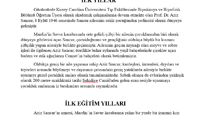 Doktor Aziz Sancar 