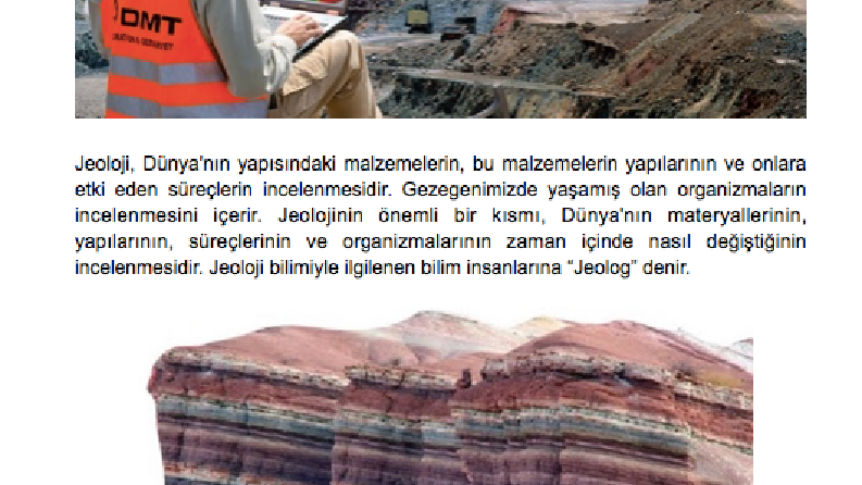 "Jeoloji" hakkında popüler bilim yazısı