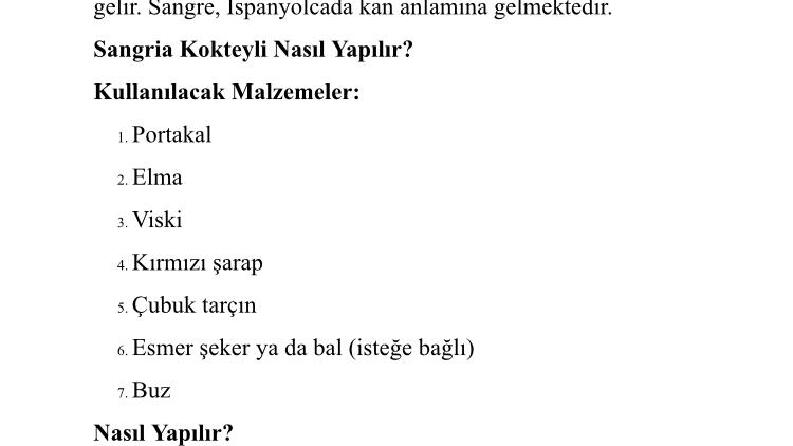 Kubilay Bey için hazırladığım kokteyl tariflerinden biri