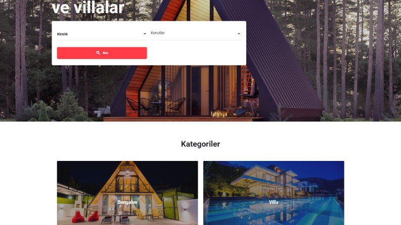 Bungalov ve Tatil Villaları 