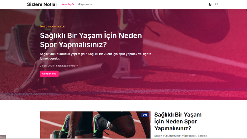 Sizlere Notlar Çalışması