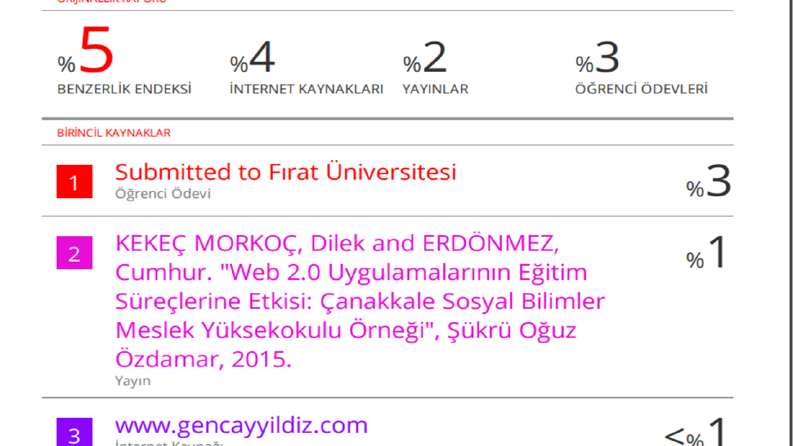 İntihal raporu