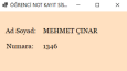 Öğrenci-Not Kayıt Sistemi