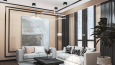 Modern apartman dairesi 3D tasarımı, render - Oturma odaları