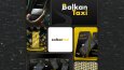 Balkan Taxı logo ve uygulama görselleri