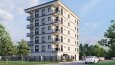bir apartmanın dış cephe tasarımı boyutlu çizimi ve render