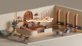 Modern Kafe İç Mekan Tasarımı ve Render