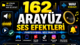 162 Profesyonel Arayüz Ses Efekti Paketi (WAV)