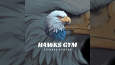 Hawks Gym Fitness Center Logo + Mockup