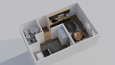 1+1 Ev ve Oda Renderları