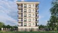 bir apartmanın dış cephe tasarımı boyutlu çizimi ve render