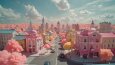 3d City Render - The Candy City