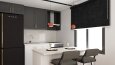 apartman daires  -salon ve mutfak iç mimari tasarım