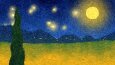 Yıldızlı Gece Tarzı Özgün Dijital Tablo