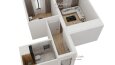 1+1 Daire Plan Render Hizmeti