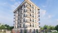 bir apartmanın dış cephe tasarımı boyutlu çizimi ve render