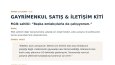 Gayrimenkul Satış & İletişim Kiti – Örnek Çalışma