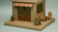 Blender ile Yapılmış Şirin Kafe 3D Model