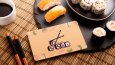 Minimal Japon Tarzında Sushi Restoran Logosu