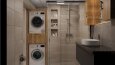 Sıcak Ahşap ve Doğal Taş Dokulu Modern Banyo Tasarımları