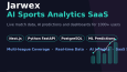 Jarwex - Yapay Zeka Destekli Spor Analitik Platformu