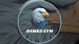 Hawks Gym Fitness Center Logo + Mockup