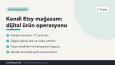 Etsy dijital ürün mağazası kurulumu ve operasyonu