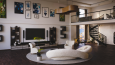 Modern Lüks Loft Salon Oturma Odası