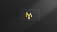 Siyah mokup üzerine altın oymalı logo