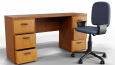 Modern Ofis  3D Masa ve Sandalye Modelleme