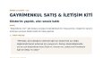 Gayrimenkul Satış & İletişim Kiti – Örnek Çalışma