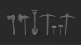 Stylized Low Poly Oyun Alet Seti & Varlıkları