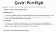 Örnek içeriklerle, çeviri portföyüm