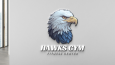 Hawks Gym Fitness Center Logo + Mockup