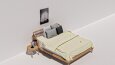 3D mobilya tasarımı, modelleme, render