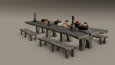 3D Eski Tavern Masası Oluşum Animasyonu