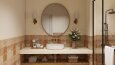 Sıcak Tonlarda Modern Banyo İç Mekân Tasarımı